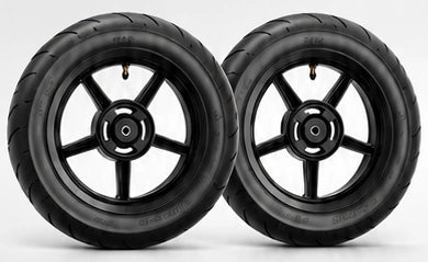 Illustrative front and rear street tire set